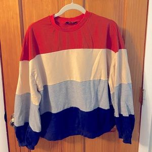 Striped Color Block Sweatshirt — SHEIN